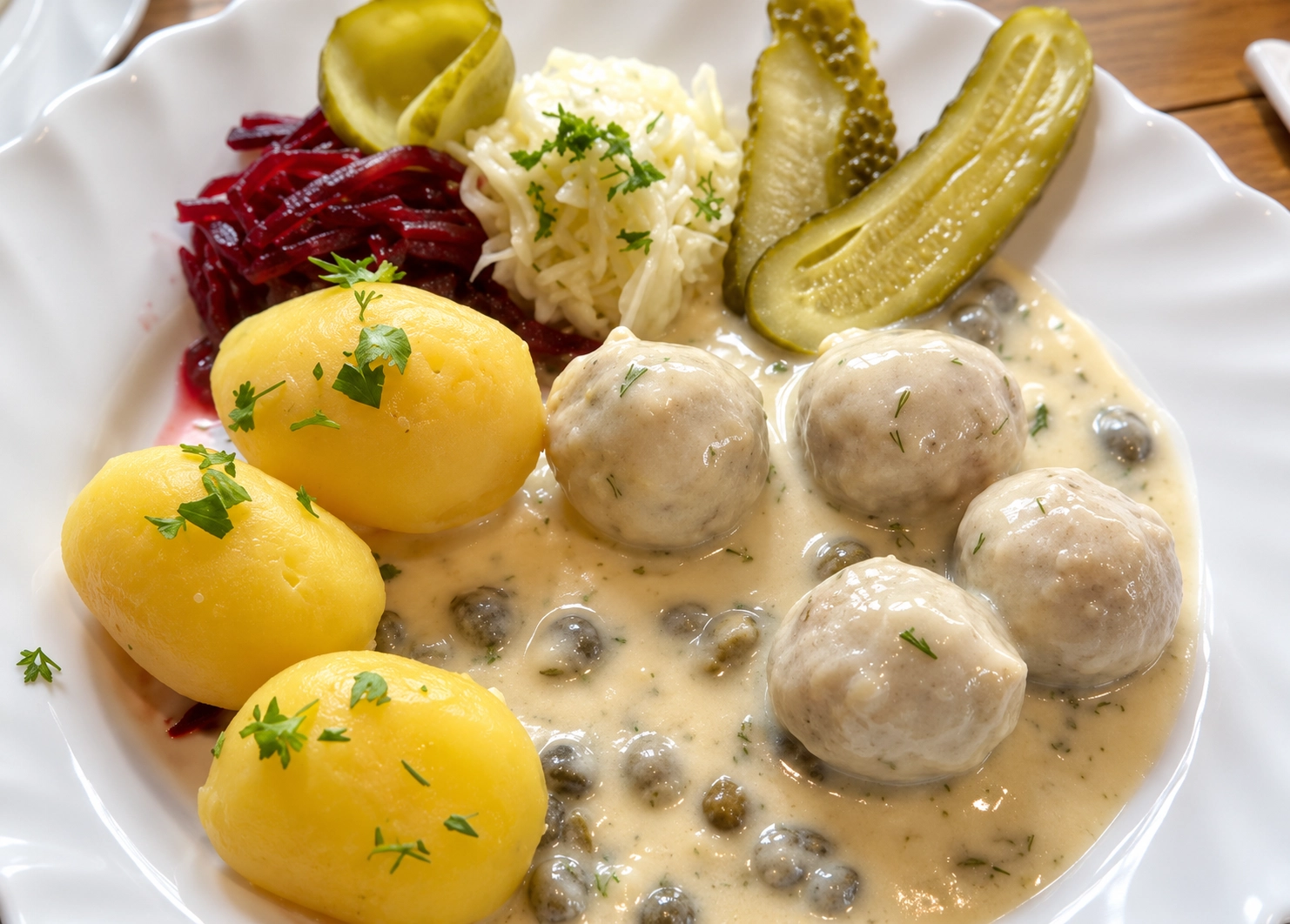 Königsberger Klopse mit Beilage
